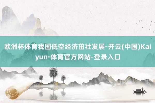 欧洲杯体育我国低空经济茁壮发展-开云(中国)Kaiyun·体育官方网站-登录入口