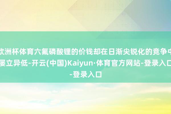 欧洲杯体育六氟磷酸锂的价钱却在日渐尖锐化的竞争中屡立异低-开云(中国)Kaiyun·体育官方网站-登录入口