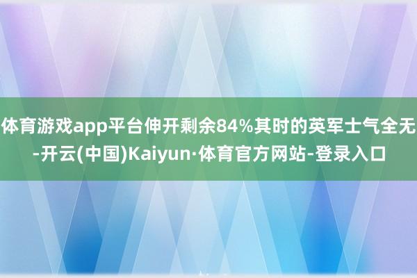 体育游戏app平台伸开剩余84%其时的英军士气全无-开云(中国)Kaiyun·体育官方网站-登录入口