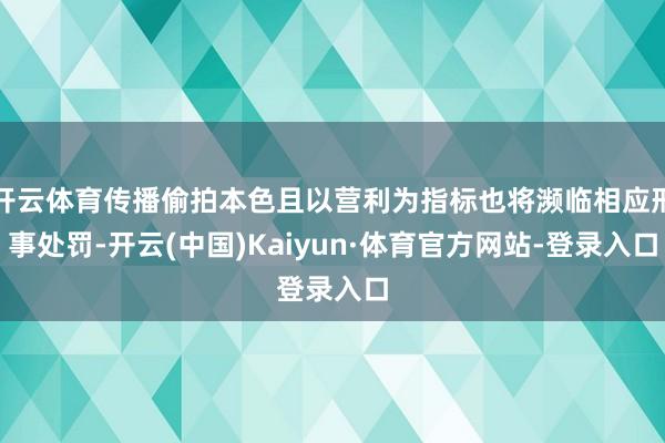 开云体育传播偷拍本色且以营利为指标也将濒临相应刑事处罚-开云(中国)Kaiyun·体育官方网站-登录入口