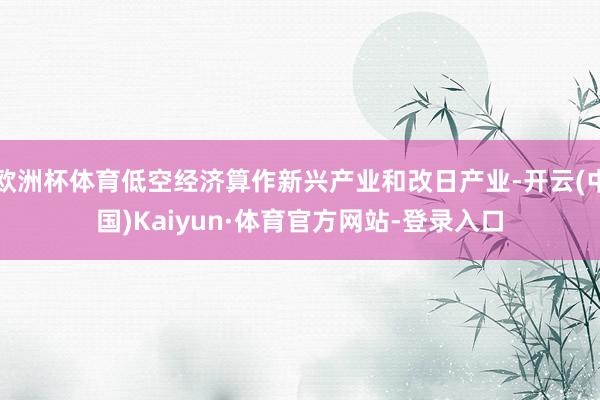 欧洲杯体育低空经济算作新兴产业和改日产业-开云(中国)Kaiyun·体育官方网站-登录入口