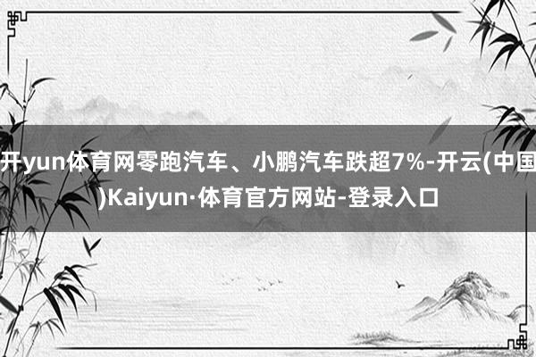 开yun体育网零跑汽车、小鹏汽车跌超7%-开云(中国)Kaiyun·体育官方网站-登录入口