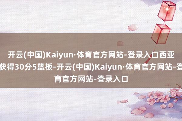 开云(中国)Kaiyun·体育官方网站-登录入口西亚卡姆也获得30分5篮板-开云(中国)Kaiyun·体育官方网站-登录入口