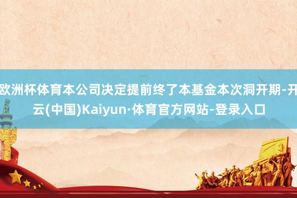 欧洲杯体育本公司决定提前终了本基金本次洞开期-开云(中国)Kaiyun·体育官方网站-登录入口