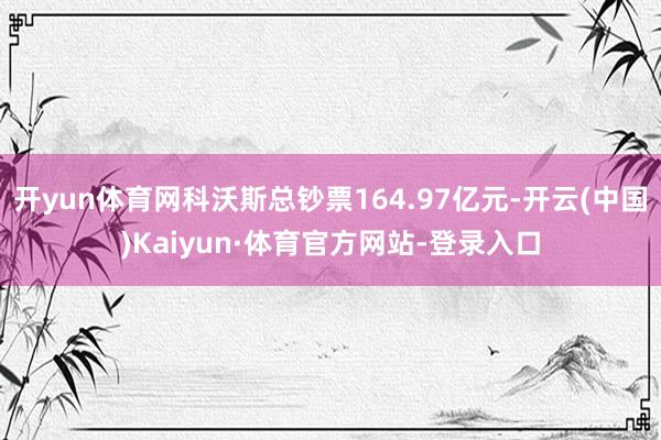 开yun体育网科沃斯总钞票164.97亿元-开云(中国)Kaiyun·体育官方网站-登录入口
