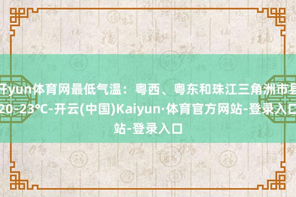 开yun体育网最低气温:粤西、粤东和珠江三角洲市县20-23℃-开云(中国)Kaiyun·体育官方网站-登录入口