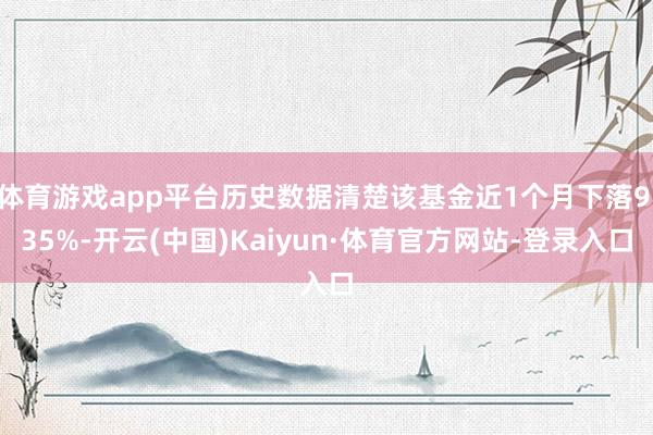 体育游戏app平台历史数据清楚该基金近1个月下落9.35%-开云(中国)Kaiyun·体育官方网站-登录入口