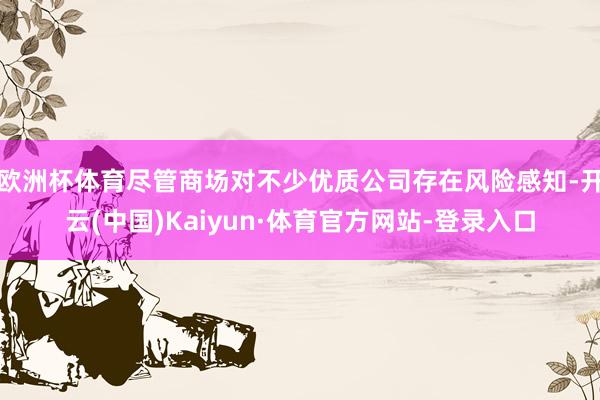 欧洲杯体育尽管商场对不少优质公司存在风险感知-开云(中国)Kaiyun·体育官方网站-登录入口