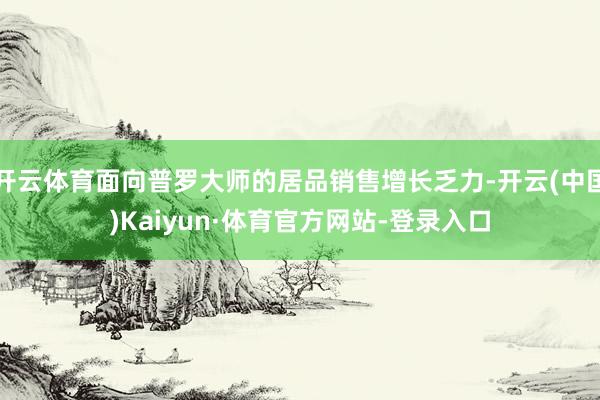 开云体育面向普罗大师的居品销售增长乏力-开云(中国)Kaiyun·体育官方网站-登录入口
