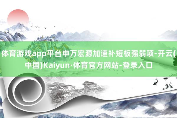 体育游戏app平台申万宏源加速补短板强弱项-开云(中国)Kaiyun·体育官方网站-登录入口