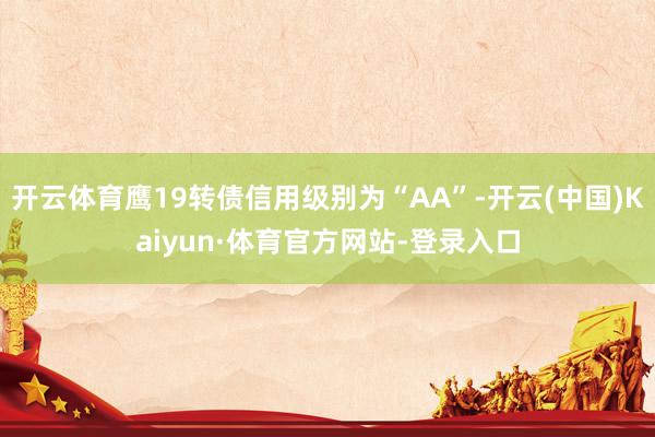 开云体育鹰19转债信用级别为“AA”-开云(中国)Kaiyun·体育官方网站-登录入口