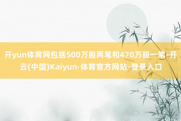 开yun体育网包括500万股两笔和470万股一笔-开云(中国)Kaiyun·体育官方网站-登录入口