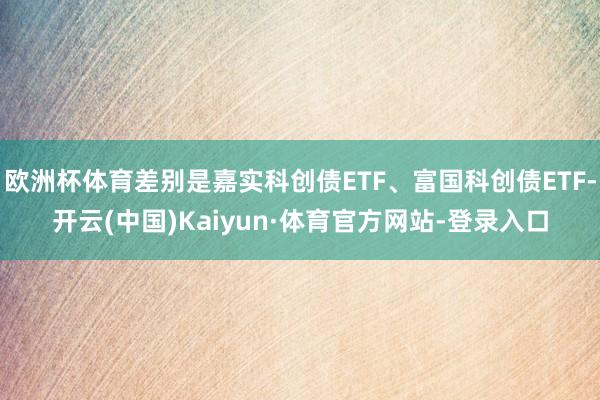 欧洲杯体育差别是嘉实科创债ETF、富国科创债ETF-开云(中国)Kaiyun·体育官方网站-登录入口