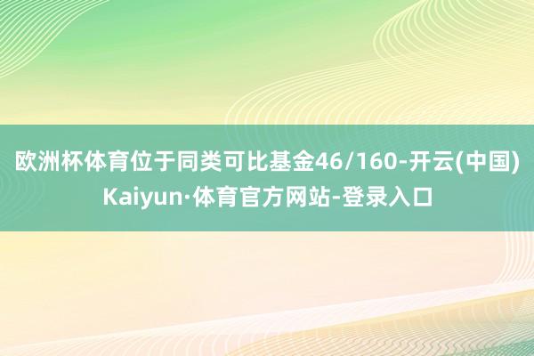 欧洲杯体育位于同类可比基金46/160-开云(中国)Kaiyun·体育官方网站-登录入口