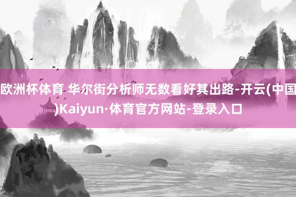 欧洲杯体育 华尔街分析师无数看好其出路-开云(中国)Kaiyun·体育官方网站-登录入口