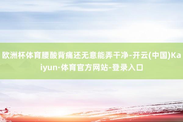 欧洲杯体育腰酸背痛还无意能弄干净-开云(中国)Kaiyun·体育官方网站-登录入口