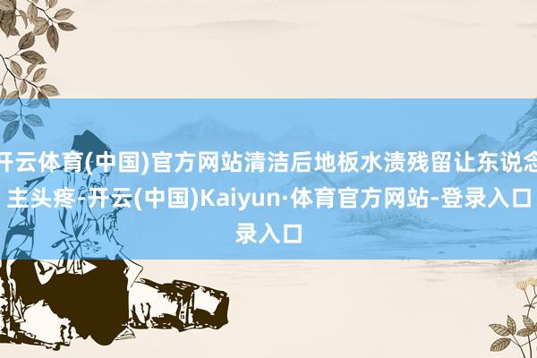 开云体育(中国)官方网站清洁后地板水渍残留让东说念主头疼-开云(中国)Kaiyun·体育官方网站-登录入口