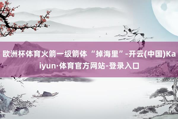 欧洲杯体育火箭一级箭体 “掉海里”-开云(中国)Kaiyun·体育官方网站-登录入口